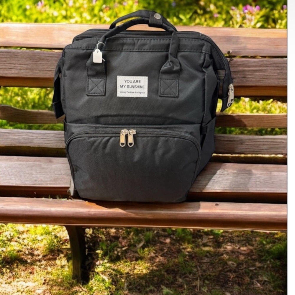 You Are My SunShine, Backpack unisex, Black, Medium, Zipper, Pockets, Folding.!